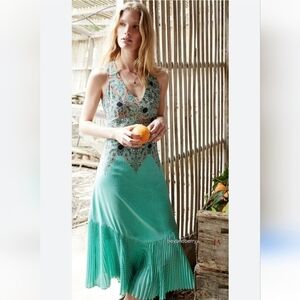 Anthropologie Maeve Canyon Creek Mint Paisley dress 2p NWOT